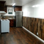 SPEEDY CONTAINER SAN ANTONIO 40 FT WALL PANELING CUSTOM TRIM COLOR FLOOR PANEL MINI AC KITCHEN BATHROOM SINK SPLASH