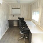 SPEEDY CONTAINER SAN ANTONIO 40 FT WALL PANELING WOOD TRIM CUSTOM OFFICE